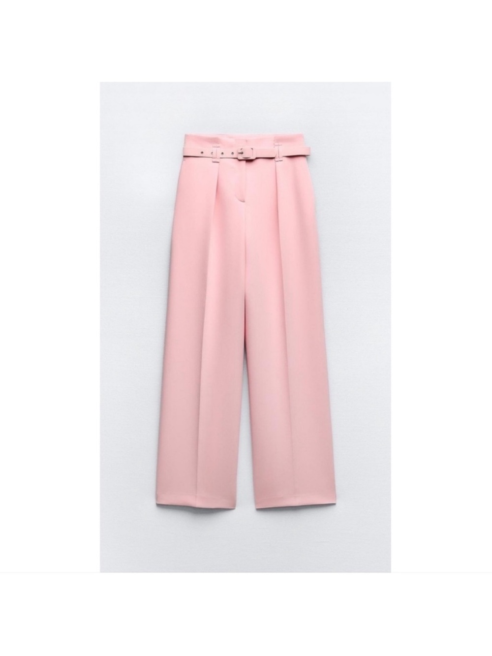 ZARA PINK WIDE LEG BELTED PANTS